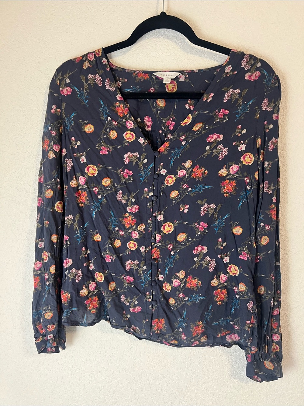 Lucky Brand Floral Button-Front Blouse